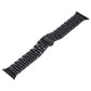 Frendorf | 22 mm Herren versteckte Schmetterlingsschnalle 7 Perlen Edelstahl Armband für Apple Watch 38 mm (Schwarz)