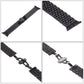 Frendorf | 22 mm Herren versteckte Schmetterlingsschnalle 7 Perlen Edelstahl Armband für Apple Watch 38 mm (Schwarz)