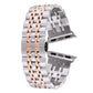 Frendorf | 22mm Herren Verdeckte Schmetterlingsschließe 7 Perlen Edelstahl Armband Für Apple Watch 38mm (Silber Roségold)