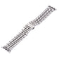 Frendorf | 22mm Herren Versteckter Schmetterlingsverschluss 7 Perlen Edelstahl Uhrenarmband für Apple Watch 38mm (Silber)