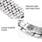 Frendorf | 22mm Herren Verdeckte Schmetterlingsschließe 7 Perlen Edelstahl Armband Für Apple Watch 38mm (Silber Roségold)