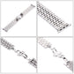 Frendorf | 22mm Herren Versteckte Schmetterlingsschnalle 7 Perlen Edelstahl Uhrenarmband für Apple Watch 42mm (Silber)