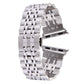 Frendorf | 22mm Herren Versteckte Schmetterlingsschnalle 7 Perlen Edelstahl Uhrenarmband für Apple Watch 42mm (Silber)
