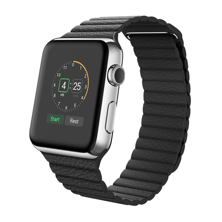 Frendorf | Für Apple Watch 38mm Loop Magnetverschluss Clasp PU Leder Armband (Schwarz)