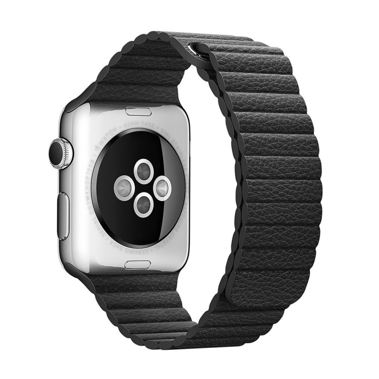 Frendorf | Für Apple Watch 38mm Loop Magnetverschluss Clasp PU Leder Armband (Schwarz)