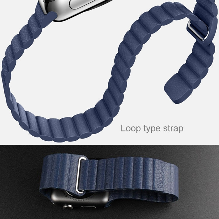 Frendorf | Für Apple Watch 38mm Loop Magnetverschluss Schließe PU Leder Uhrband (Khaki)