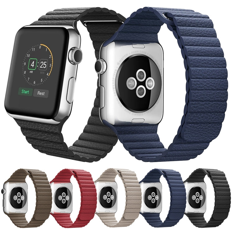 Frendorf | Für Apple Watch 38mm Loop Magnetverschluss Schließe PU Leder Uhrband (Khaki)