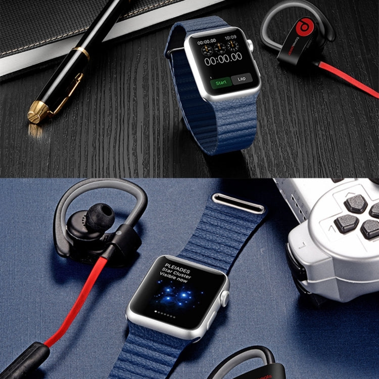 Frendorf | Für Apple Watch 42mm Loop Magnetverschluss Clasp PU Leder Uhrenarmband (Dunkelblau)