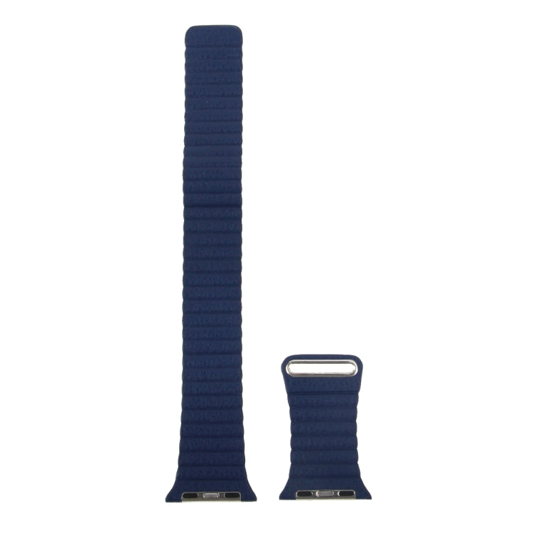 Frendorf | Für Apple Watch 42mm Loop Magnetverschluss Clasp PU Leder Uhrenarmband (Dunkelblau)