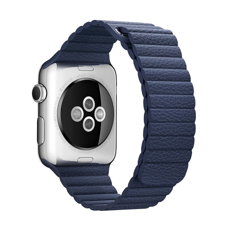 Frendorf | Für Apple Watch 42mm Loop Magnetverschluss Clasp PU Leder Uhrenarmband (Dunkelblau)