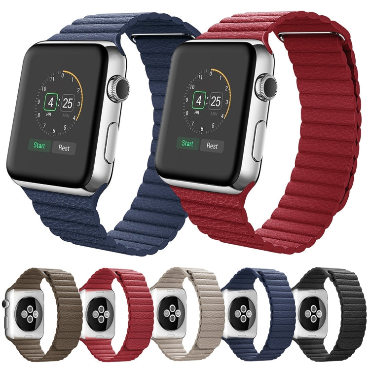 Frendorf | Für Apple Watch 42mm Loop Magnetverschluss Clasp PU Leder Uhrenarmband (Dunkelblau)