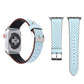 Frendorf | Für Apple Watch Series 10 42mm / 9&8&7 41mm / SE 3&SE 2&6&SE&5&4 40mm / 3&2&1 38mm Einfaches Mode Echtes Leder Lochmuster Uhrenarmband (Blau)