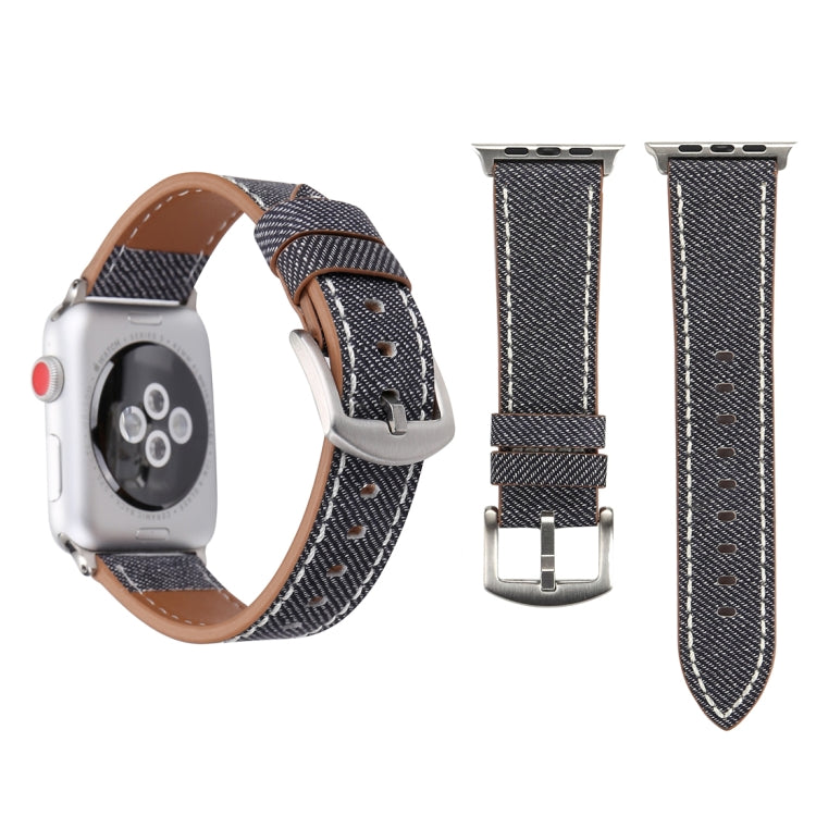 Frendorf | Für Apple Watch Series 10 42mm / 9&8&7 41mm / SE 3&SE 2&6&SE&5&4 40mm / 3&2&1 38mm Einfache Mode Echtes Leder Cowboy-Muster Uhrenarmband (Grau)