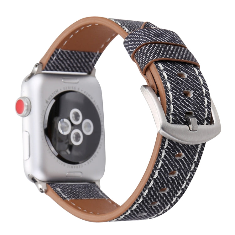Frendorf | Für Apple Watch Series 10 42mm / 9&8&7 41mm / SE 3&SE 2&6&SE&5&4 40mm / 3&2&1 38mm Einfache Mode Echtes Leder Cowboy-Muster Uhrenarmband (Grau)