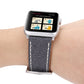 Frendorf | Für Apple Watch Series 10 42mm / 9&8&7 41mm / SE 3&SE 2&6&SE&5&4 40mm / 3&2&1 38mm Einfache Mode Echtes Leder Cowboy-Muster Uhrenarmband (Grau)