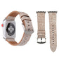 Frerndorf | Für Apple Watch Ultra 49mm&Watch Ultra 2 49mm / Series 10 46mm / 9&8&7 45mm / SE 3&SE 2&6&SE&5&4 44mm / 3&2&1 42mm Einfaches Mode Echtleder Cowboy-Muster Uhrband (Hellgrau)