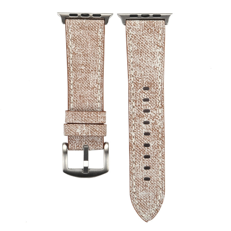 Frerndorf | Für Apple Watch Ultra 49mm&Watch Ultra 2 49mm / Series 10 46mm / 9&8&7 45mm / SE 3&SE 2&6&SE&5&4 44mm / 3&2&1 42mm Einfaches Mode Echtleder Cowboy-Muster Uhrband (Hellgrau)