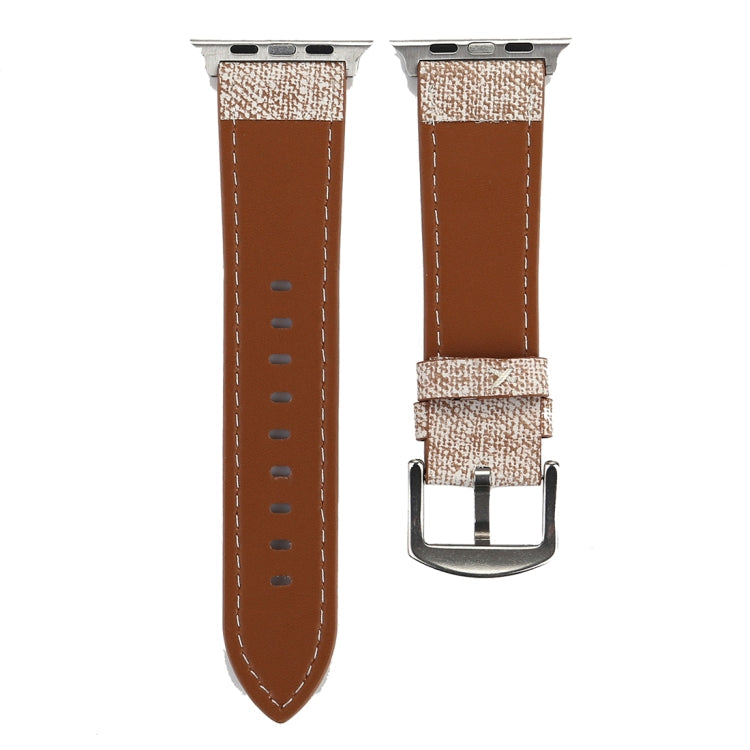 Frerndorf | Für Apple Watch Ultra 49mm&Watch Ultra 2 49mm / Series 10 46mm / 9&8&7 45mm / SE 3&SE 2&6&SE&5&4 44mm / 3&2&1 42mm Einfaches Mode Echtleder Cowboy-Muster Uhrband (Hellgrau)