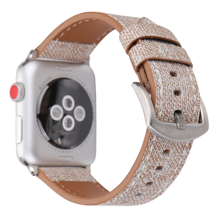 Frerndorf | Für Apple Watch Ultra 49mm&Watch Ultra 2 49mm / Series 10 46mm / 9&8&7 45mm / SE 3&SE 2&6&SE&5&4 44mm / 3&2&1 42mm Einfaches Mode Echtleder Cowboy-Muster Uhrband (Hellgrau)