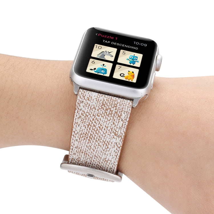 Frerndorf | Für Apple Watch Ultra 49mm&Watch Ultra 2 49mm / Series 10 46mm / 9&8&7 45mm / SE 3&SE 2&6&SE&5&4 44mm / 3&2&1 42mm Einfaches Mode Echtleder Cowboy-Muster Uhrband (Hellgrau)