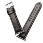 Frendorf | Denior Oil Wax Retro Uhr Lederarmband für Apple Watch Series 7 45mm / 6 & SE & 5 & 4 44mm / 3 & 2 & 1 42mm (Schwarz)