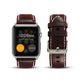 Frendorf | Denior Oil Wax Retro Uhr Leder Armband für Apple Watch Serie 10 42mm / 9&8&7 41mm / SE 3&SE 2&6&SE&5&4 40mm / 3&2&1 38mm (Dunkelrot)