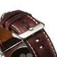 Frendorf | Denior Oil Wax Retro Uhr Leder Armband für Apple Watch Serie 10 42mm / 9&8&7 41mm / SE 3&SE 2&6&SE&5&4 40mm / 3&2&1 38mm (Dunkelrot)