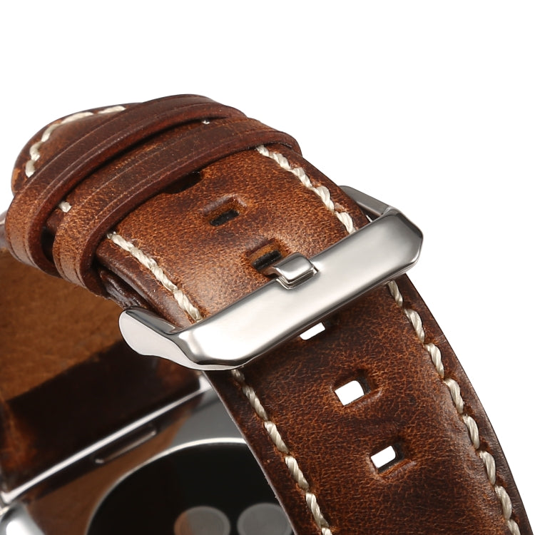 Frendorf | Denior Oil Wax Retro Uhr Leder Uhrband für Apple Watch Series 7 41mm / 6 & SE & 5 & 4 40mm / 3 & 2 & 1 38mm (Braun)