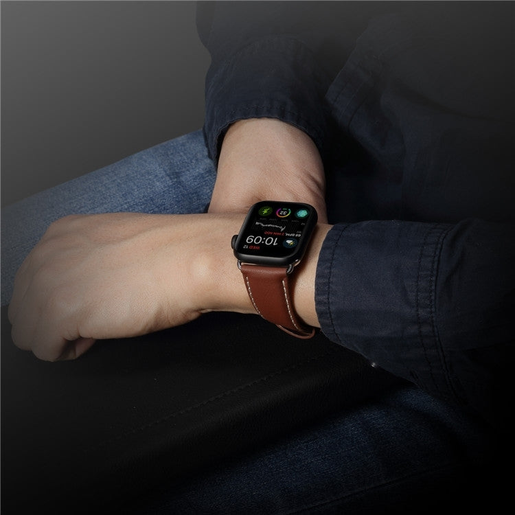 Frendorf | Denior Oil Wax Retro Uhr Leder Uhrband für Apple Watch Series 7 41mm / 6 & SE & 5 & 4 40mm / 3 & 2 & 1 38mm (Braun)