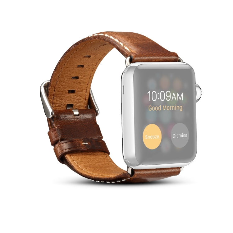 Frendorf | Denior Oil Wax Retro Uhr Leder Uhrband für Apple Watch Series 7 41mm / 6 & SE & 5 & 4 40mm / 3 & 2 & 1 38mm (Braun)