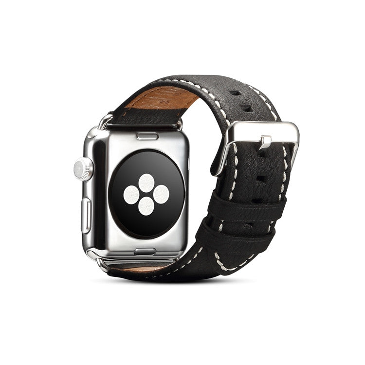 Frendorf | Denior Umwelt Luxus Auto Uhr Leder Uhr Band für Apple Watch Series 7 45mm / 6 & SE & 5 & 4 44mm / 3 & 2 & 1 42mm (Schwarz)