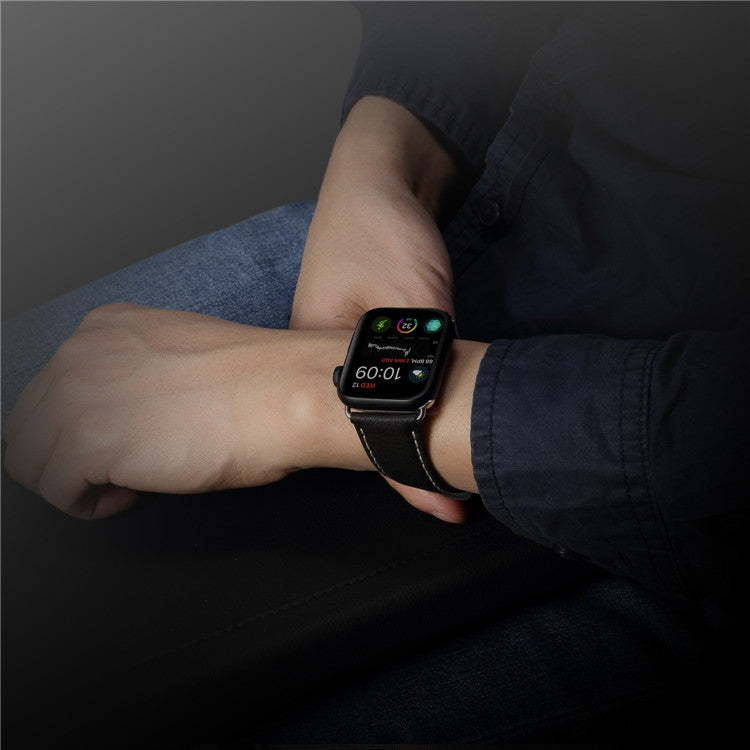 Frendorf | Denior Umwelt Luxus Auto Uhr Leder Uhr Band für Apple Watch Series 7 45mm / 6 & SE & 5 & 4 44mm / 3 & 2 & 1 42mm (Schwarz)
