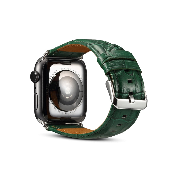 Frendorf | Denior Krokodil Grain Uhr Cowhide Leder Uhr Band für Apple Watch Series 7 41mm / 6 & SE & 5 & 4 40mm / 3 & 2 & 1 38mm (Grün)