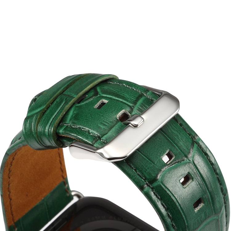 Frendorf | Denior Krokodil Grain Uhr Cowhide Leder Uhr Band für Apple Watch Series 7 41mm / 6 & SE & 5 & 4 40mm / 3 & 2 & 1 38mm (Grün)
