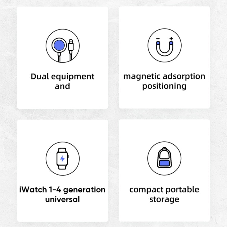 Frerndorf | JOYROOM S-IW002 Ben Serie 2 in 1 1.5m 3A Magnetladekabel für Apple Watch (Weiß)