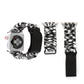 Frerndorf | Magic Paste Echtes Leder Regenschirm Seil Nylon Armbanduhr Band mit und Edelstahl Schnalle für Apple Watch Series 10 42mm / 9&8&7 41mm / SE 3&SE 2&6&SE&5&4 40mm / 3&2&1 38mm (Schwarz Weiß)