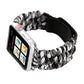 Frerndorf | Magic Paste Echtes Leder Regenschirm Seil Nylon Armbanduhr Band mit und Edelstahl Schnalle für Apple Watch Series 10 42mm / 9&8&7 41mm / SE 3&SE 2&6&SE&5&4 40mm / 3&2&1 38mm (Schwarz Weiß)