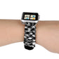 Frerndorf | Magic Paste Echtes Leder Regenschirm Seil Nylon Armbanduhr Band mit und Edelstahl Schnalle für Apple Watch Series 10 42mm / 9&8&7 41mm / SE 3&SE 2&6&SE&5&4 40mm / 3&2&1 38mm (Schwarz Weiß)