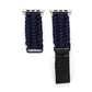Frerndorf | Magic Paste Echtes Leder Regenschirm Seil Nylon Armbanduhr Band mit und Edelstahl Schnalle für Apple Watch Serie 10 42mm / 9&8&7 41mm / SE 3&SE 2&6&SE&5&4 40mm / 3&2&1 38mm(Dunkelblau)