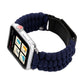 Frerndorf | Magic Paste Echtes Leder Regenschirm Seil Nylon Armbanduhr Band mit und Edelstahl Schnalle für Apple Watch Serie 10 42mm / 9&8&7 41mm / SE 3&SE 2&6&SE&5&4 40mm / 3&2&1 38mm(Dunkelblau)