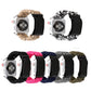 Frerndorf | Magic Paste Echtes Leder Regenschirm Seil Nylon Armbanduhr Band mit und Edelstahl Schnalle für Apple Watch Series 10 42mm / 9&8&7 41mm / SE 3&SE 2&6&SE&5&4 40mm / 3&2&1 38mm (Schwarz Weiß)