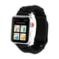 Frerndorf | Magic Paste Echtes Leder Regenschirm Seil Nylon Handgelenk Uhrband mit Edelstahl Schnalle für Apple Watch Ultra 49mm&Watch Ultra 2 49mm / Series 10 46mm / 9&8&7 45mm / SE 3&SE 2&6&SE&5&4 44mm / 3&2&1 42mm (Schwarz)