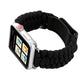 Frerndorf | Magic Paste Echtes Leder Regenschirm Seil Nylon Handgelenk Uhrband mit Edelstahl Schnalle für Apple Watch Ultra 49mm&Watch Ultra 2 49mm / Series 10 46mm / 9&8&7 45mm / SE 3&SE 2&6&SE&5&4 44mm / 3&2&1 42mm (Schwarz)