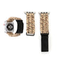 Frerndorf | Magic Paste Echtes Leder Regenschirm Seil Nylon Handgelenk Uhr Band mit Edelstahl Schnalle für Apple Watch Ultra 49mm&Watch Ultra 2 49mm / Series 10 46mm / 9&8&7 45mm / SE 3&SE 2&6&SE&5&4 44mm / 3&2&1 42mm(Gold)
