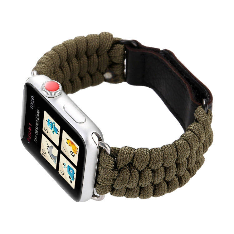 Frerndorf | Magic Paste Echtes Leder Regenschirm Seil Nylon Armbanduhr Band mit Edelstahlschnalle für Apple Watch Ultra 49mm&Watch Ultra 2 49mm / Series 10 46mm / 9&8&7 45mm / SE 3&SE 2&6&SE&5&4 44mm / 3&2&1 42mm(Braun)