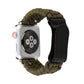 Frerndorf | Magic Paste Echtes Leder Regenschirm Seil Nylon Armbanduhr Band mit Edelstahlschnalle für Apple Watch Ultra 49mm&Watch Ultra 2 49mm / Series 10 46mm / 9&8&7 45mm / SE 3&SE 2&6&SE&5&4 44mm / 3&2&1 42mm(Braun)