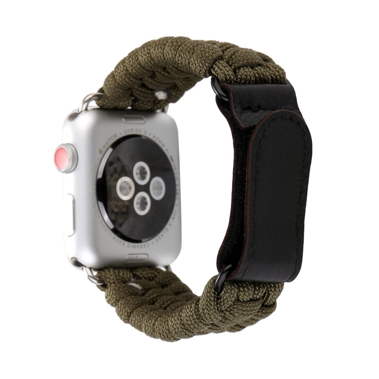 Frerndorf | Magic Paste Echtes Leder Regenschirm Seil Nylon Armbanduhr Band mit Edelstahlschnalle für Apple Watch Ultra 49mm&Watch Ultra 2 49mm / Series 10 46mm / 9&8&7 45mm / SE 3&SE 2&6&SE&5&4 44mm / 3&2&1 42mm(Braun)