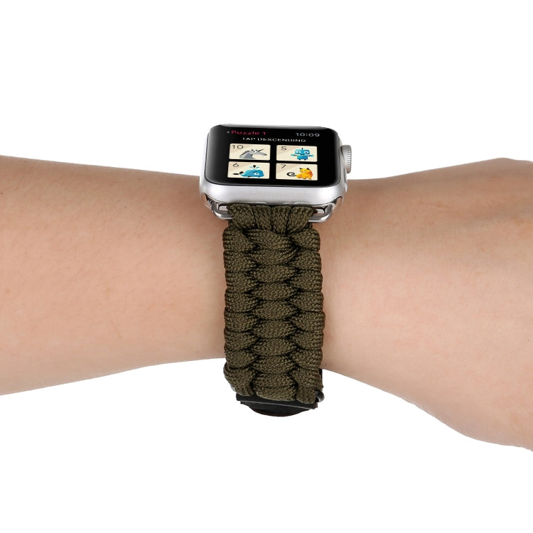 Frerndorf | Magic Paste Echtes Leder Regenschirm Seil Nylon Armbanduhr Band mit Edelstahlschnalle für Apple Watch Ultra 49mm&Watch Ultra 2 49mm / Series 10 46mm / 9&8&7 45mm / SE 3&SE 2&6&SE&5&4 44mm / 3&2&1 42mm(Braun)