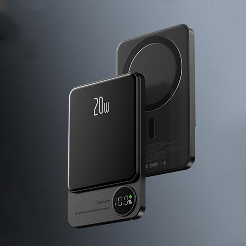 Frendorf | 10000mAh Mini tragbare LED Digitalanzeige Magnet schnelles Lade-Powerbank