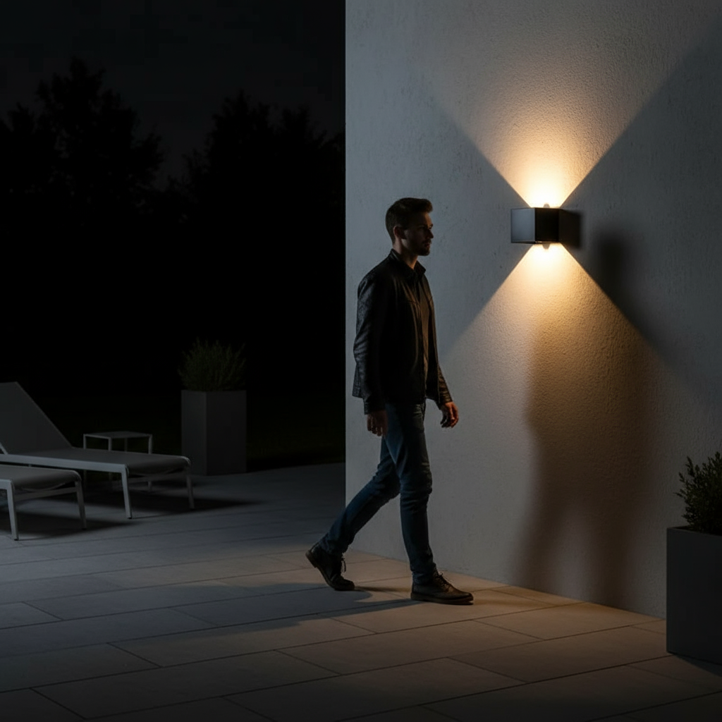 Frendorf | Außenlampe Mit Sensor 12W IP65 | Moderne Außenbeleuchtung Garten
